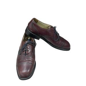 Bostonian Impression Mens Burgundy Leather Oxford Dress Shoes Size 8 Office Wear